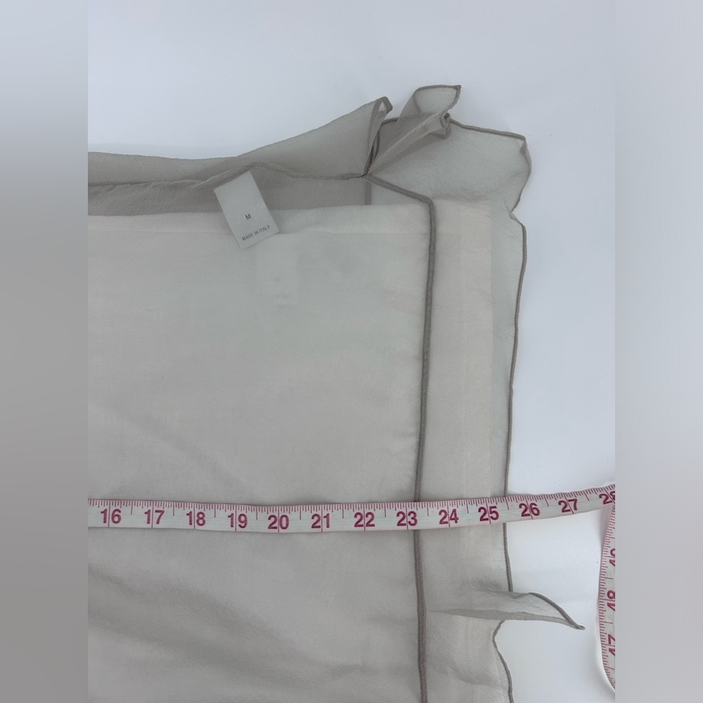 Brunello Cucinelli Womens Taupe Silk Chiffon  Overlay With Attached T-Shirt Med - Picture 14 of 14